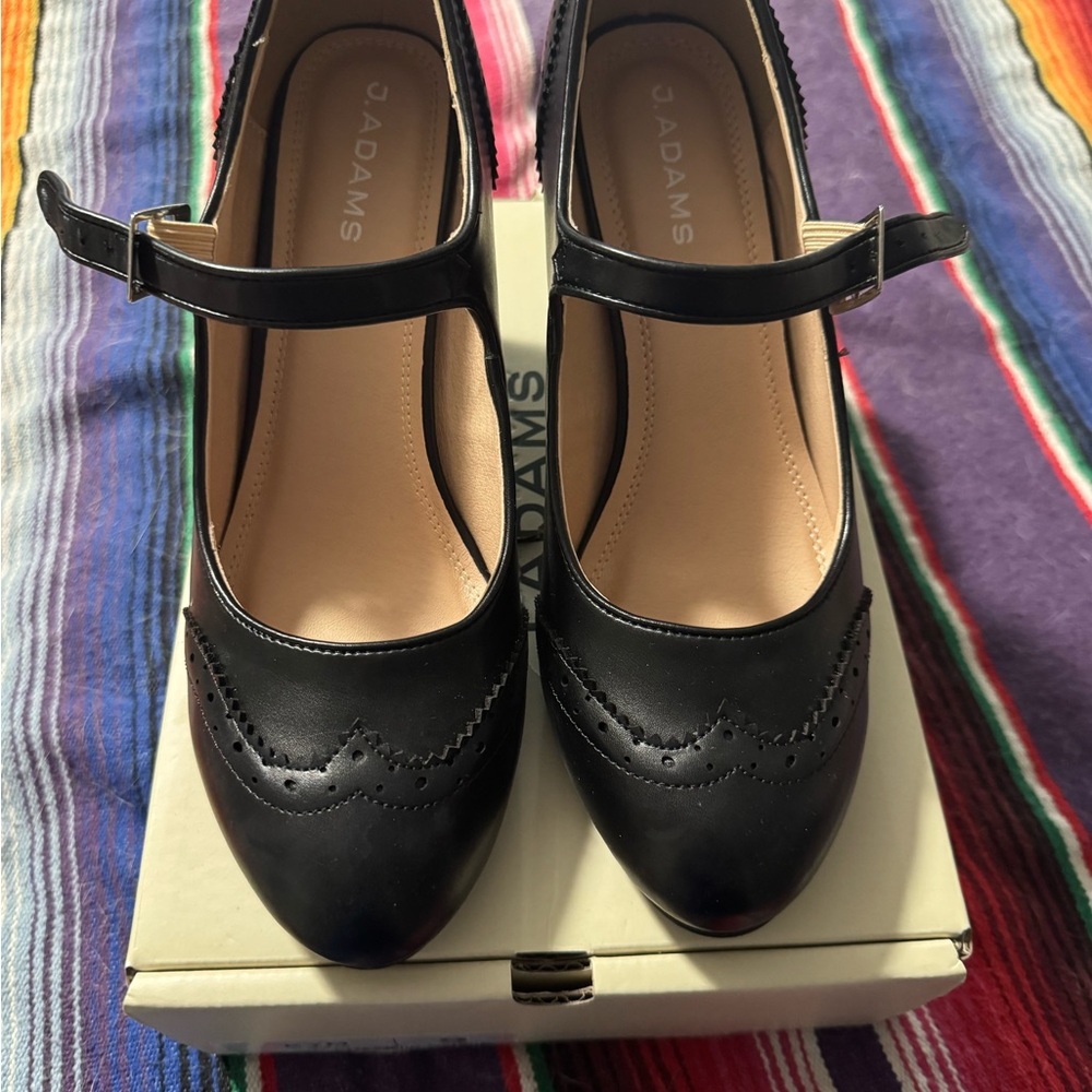 J. Adams Black Mary Jane Women's Shoes